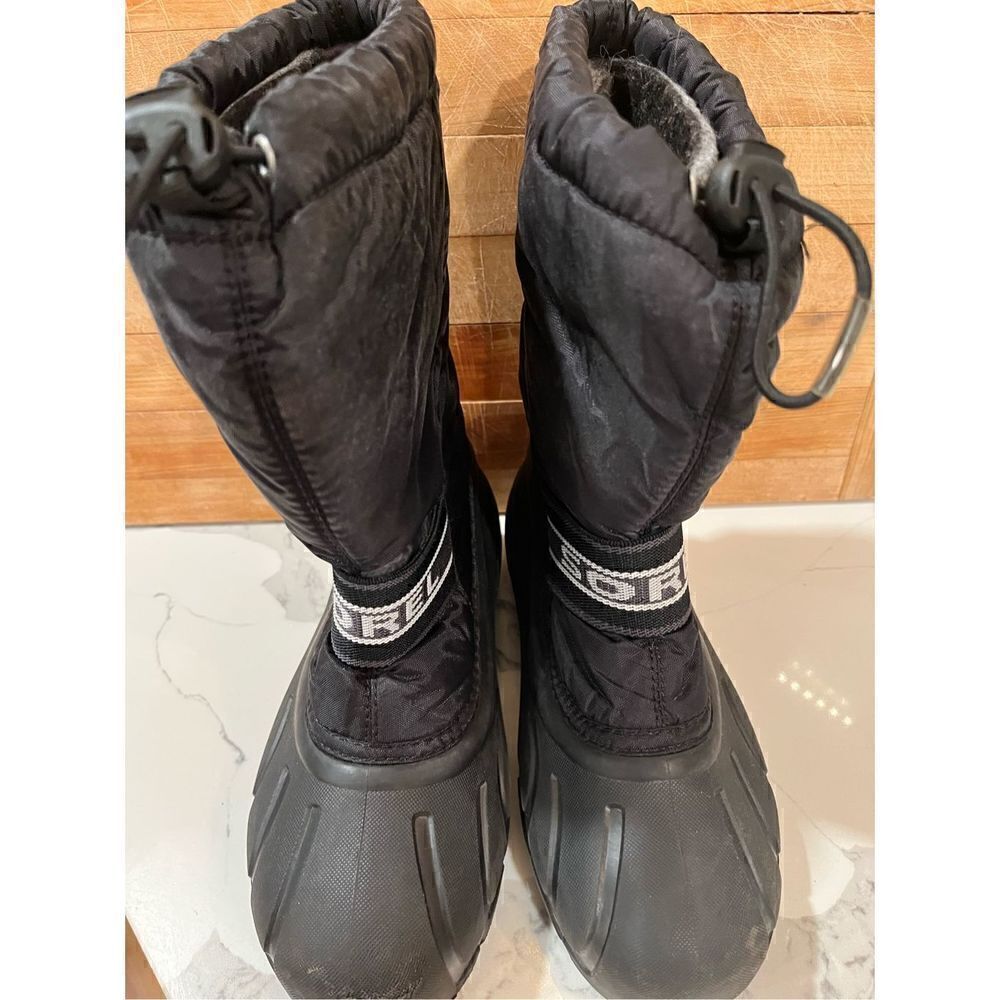 Sorel Youth Unisex Cub Black Insulated Winter Boot Sz 3 Snow - Picture 2 of 10